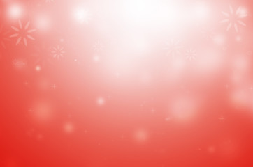 red christmas background with snowflakes in winter