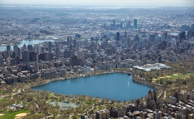 New york City, USA - Apr 18, 2016: New York Central park aerial view in summer