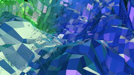 3d low poly abstract geometric background with modern gradient colors. 3d surface blue green gradient colors 11