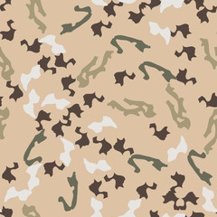 Universal camouflage of various shades of beige, brown, green and white colors