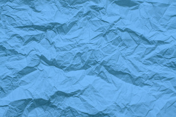 Blue crumpled wrapping paper texture, abstract design background mock up