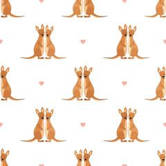 Kangaroo Seamless Vector Pattern.Vector background
