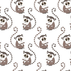 Lemur Seamless Vector Pattern.Vector background