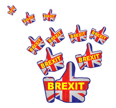 brexit like hard word  text arrow - 3d rendering
