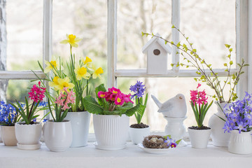 Easter decoration on windowsill