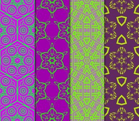 Set Of Ornamental Design. Modern Seamless Geometry Pattern. Vector Illustration. For Interior Design, Printing, Web And Textile Design