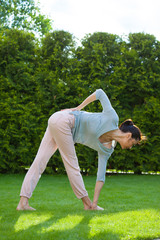 pretty woman doing yoga