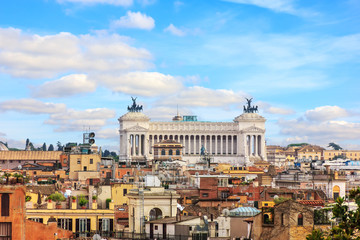 Fototapeta premium Vittoriano or Altar of the Fatherland, Rome, aerial view from Villa Borghese