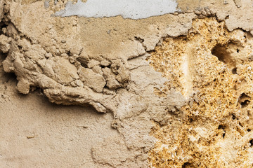 texture of the masonry wall of the cockleshell relief close-up background