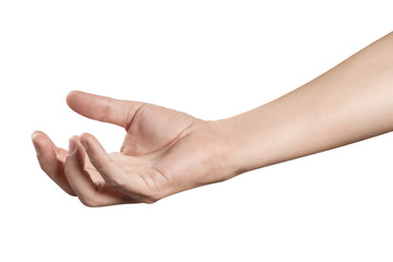 Hand gesture, isolated on white background