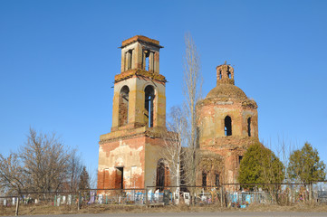 The walls of a ruined church