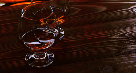 luxurious and expensive French brandy in a glass