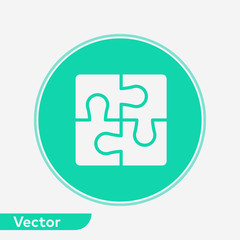 Fototapeta premium Puzzle vector icon sign symbol