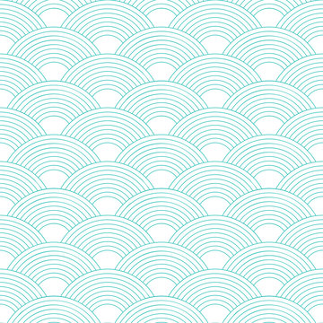 Seamless pattern. Wave. Fish scales texture. Vector illustration. Scrapbook, gift wrapping paper, textiles. Simple background