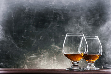 luxurious and expensive French brandy in a glass