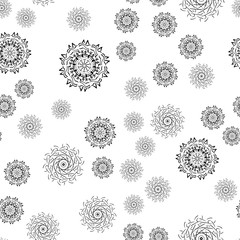 Mandala seamless pattern on white background.