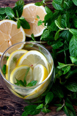 Lemonade with mint and lemon