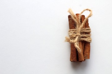 Cinnamon Sticks on white