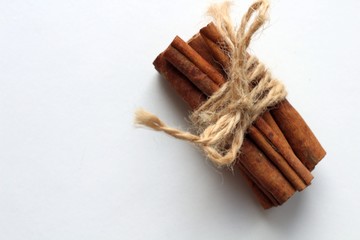 Cinnamon Sticks on white