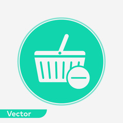 Shopping basket vector icon sign symbol