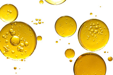 golden yellow bubble oil, abstract background - obrazy, fototapety, plakaty