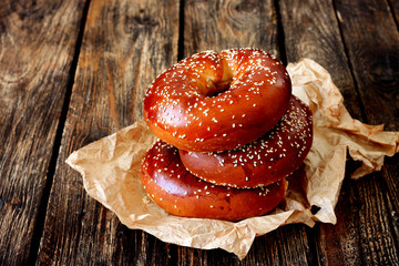 Bagels with sesame 