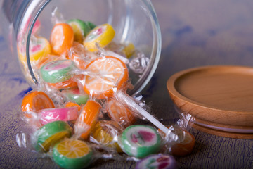 Colorful candy jar