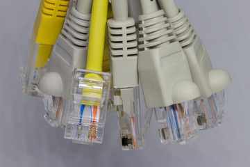 Close-up of Ethernet  (rj45)  cables. Network concept
