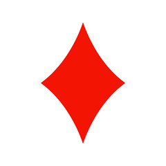 Obraz premium Flat icon playing card diamond isolated on white background. Vector illustration.