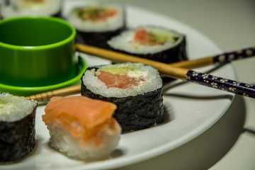Detalle de sushi maki
