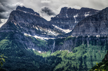 Waterfall Hanging Valley Glacier National Park Montana USA