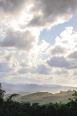 clouds over mountains