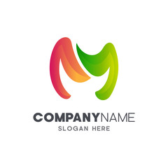 initial letter M logo template, letter M logo design, corporate identity ready for use