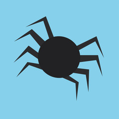 Spider. A spider on a blue background. Element of Halloween. Vector illustrations. EPS 10.