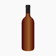 The glass bottle is brown. Vector illustration. EPS 10.