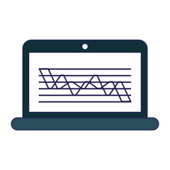 tablet with graph and pen