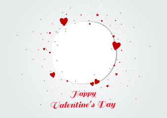 Fototapeta premium Happy valentines day card with paper cut hearts and copy space. Vector illustration.
