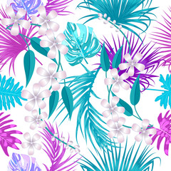 Naklejka premium Tropical vector seamless pattern.