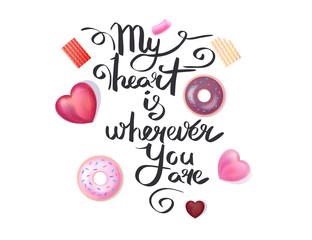 Lettering Valentine's Day, sweets set