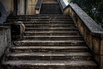 Rusty and old outdoor staircase