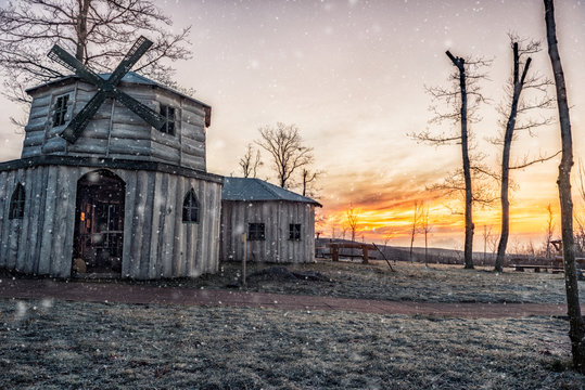 Snowy morning in the Matra hills - Hungary