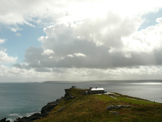 Landscape image of top of the hill in saint Ives Cornwall, chasing clouds