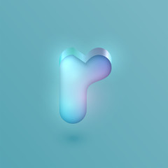 3D realistic neon character, vector