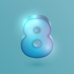 3D realistic neon character, vector