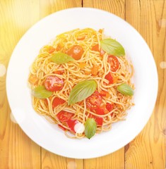 Delicious italian pasta with cherry tomatoes