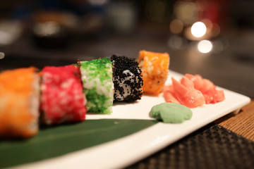 Plate with Uramaki Sushi