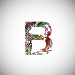 Colorful character from a typeface, vector illustration