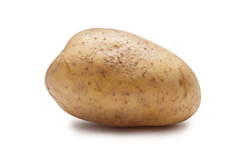 Young potato isolated on white background