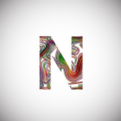 Colorful character from a typeface, vector illustration