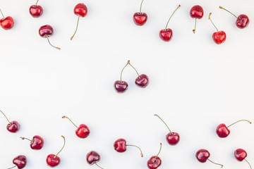 Fresh ripe cherry pattern background